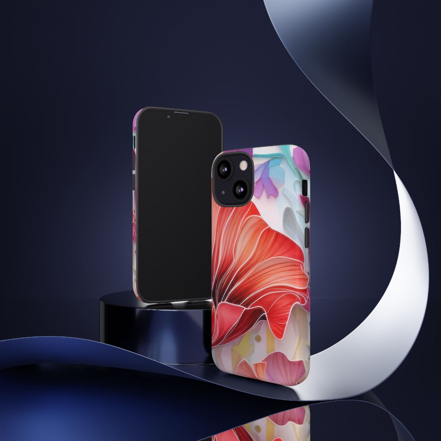 Purple Lily Tough Phone Case – Durable Floral Protective Cover for iPhone & Android