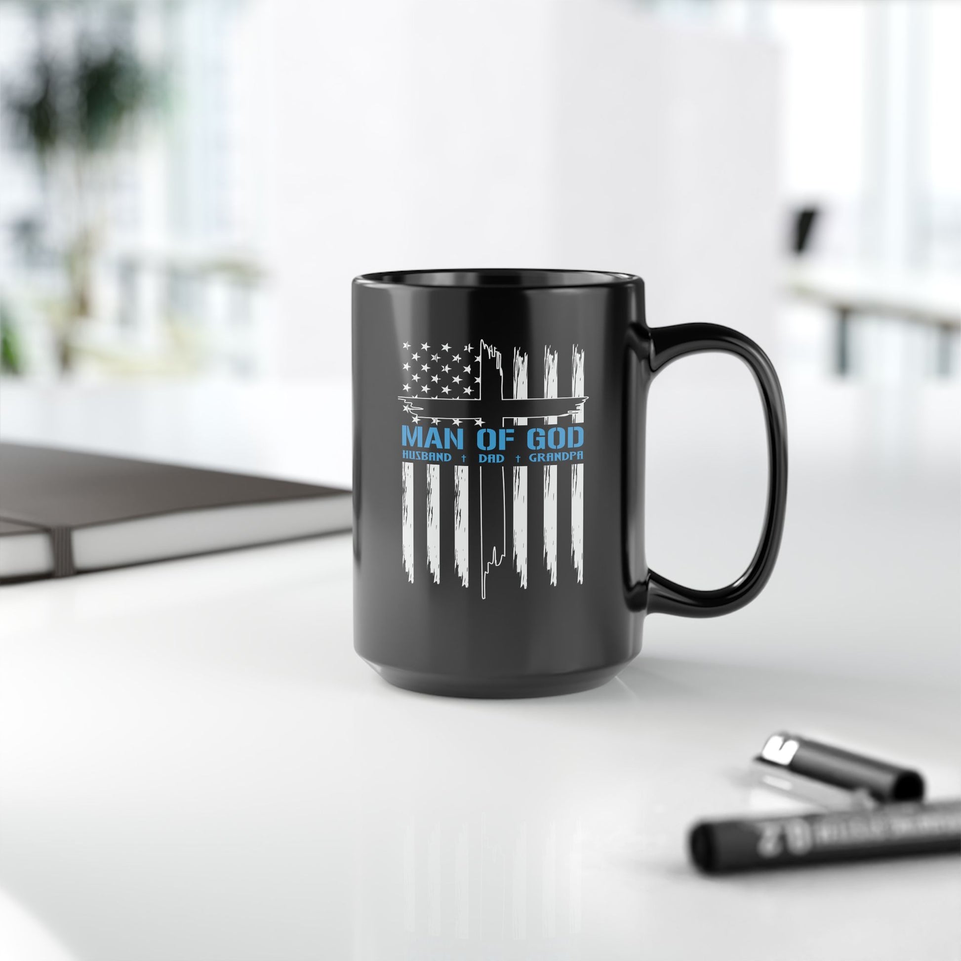 Patriotic Christian Coffee Mug, Patriotic American Flag Man Of God Coffee Cup, Religious Gift, Christian Tea Mug, Veteran Military Patriotic Gift, - Victory Thru Vision 