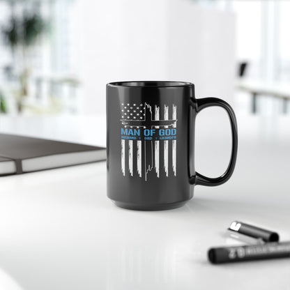 Patriotic Christian Coffee Mug, Patriotic American Flag Man Of God Coffee Cup, Religious Gift, Christian Tea Mug, Veteran Military Patriotic Gift, - Victory Thru Vision 