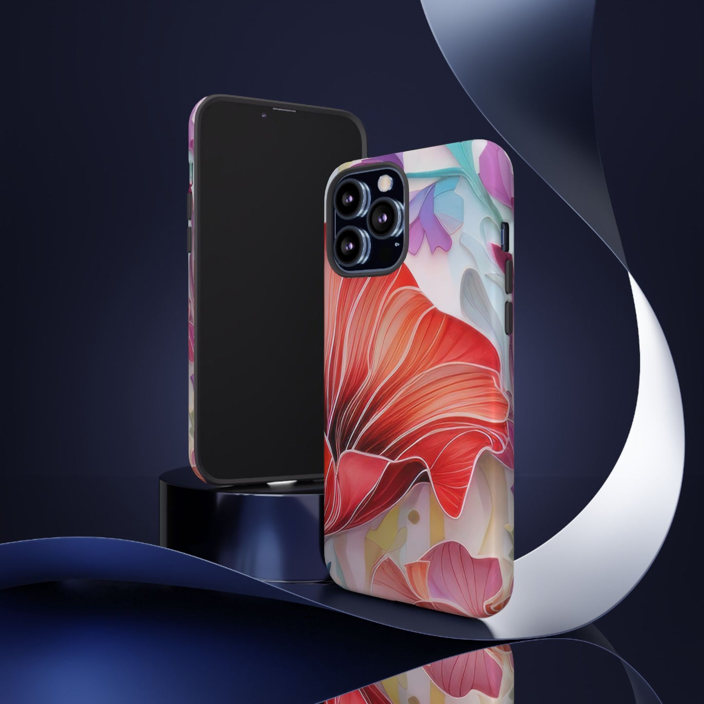 Purple Lily Tough Phone Case – Durable Floral Protective Cover for iPhone & Android