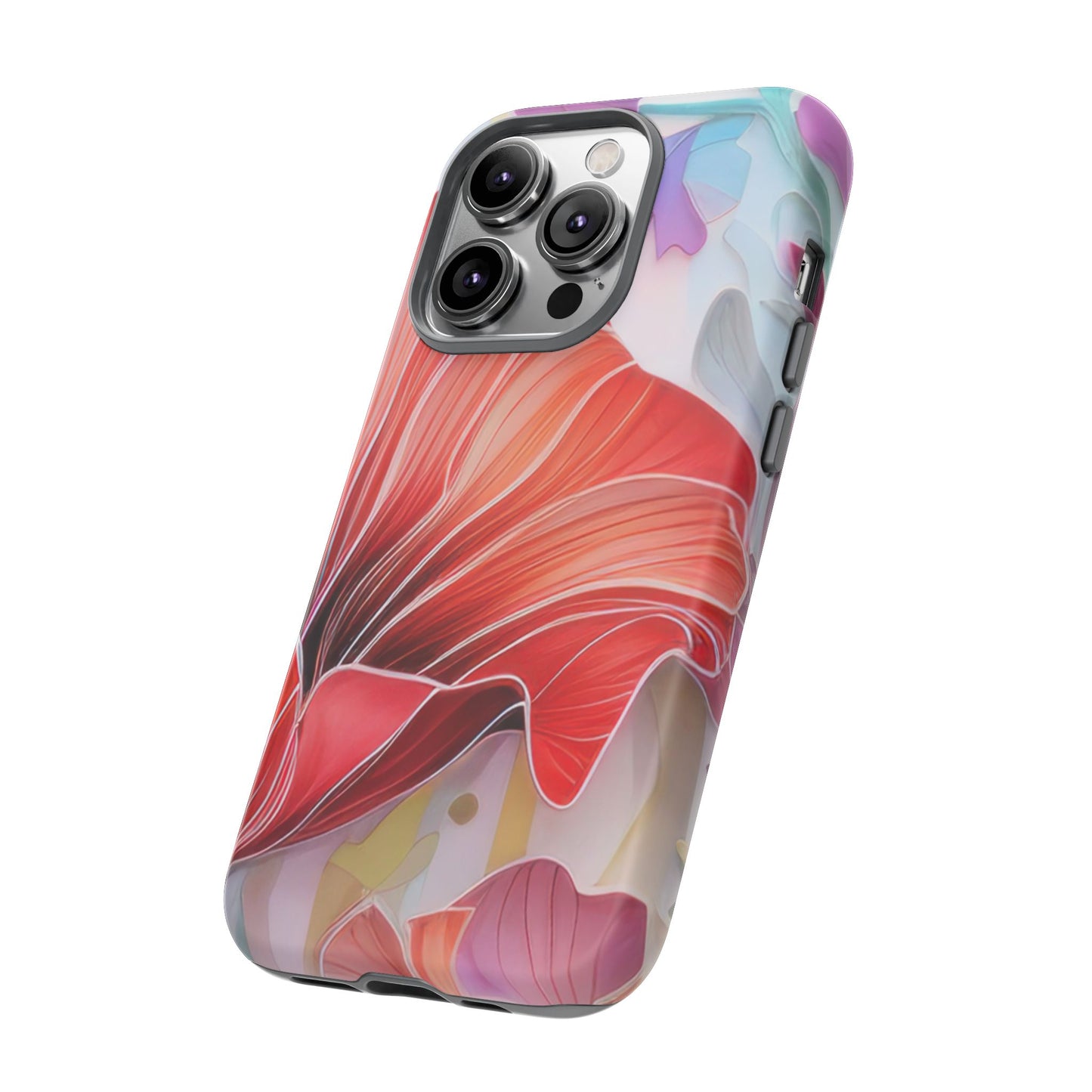 Purple Lily Tough Phone Case – Durable Floral Protective Cover for iPhone & Android