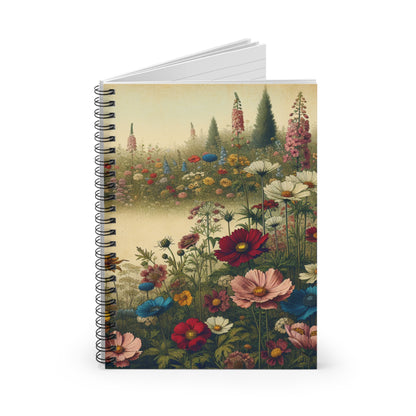 Wildflower Spiral Notebook, Floral Journal, College Ruled Notepad, Botanical Diary, Nature Lover Gift, Stationery - Victory Thru Vision 