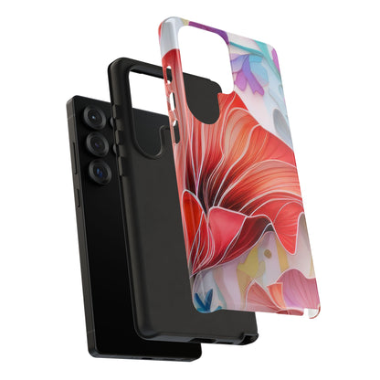 Purple Lily Tough Phone Case – Durable Floral Protective Cover for iPhone & Android