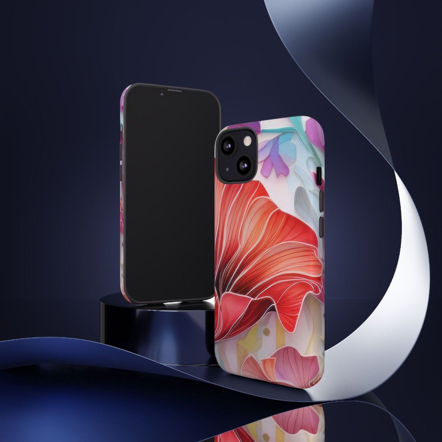 Purple Lily Tough Phone Case – Durable Floral Protective Cover for iPhone & Android