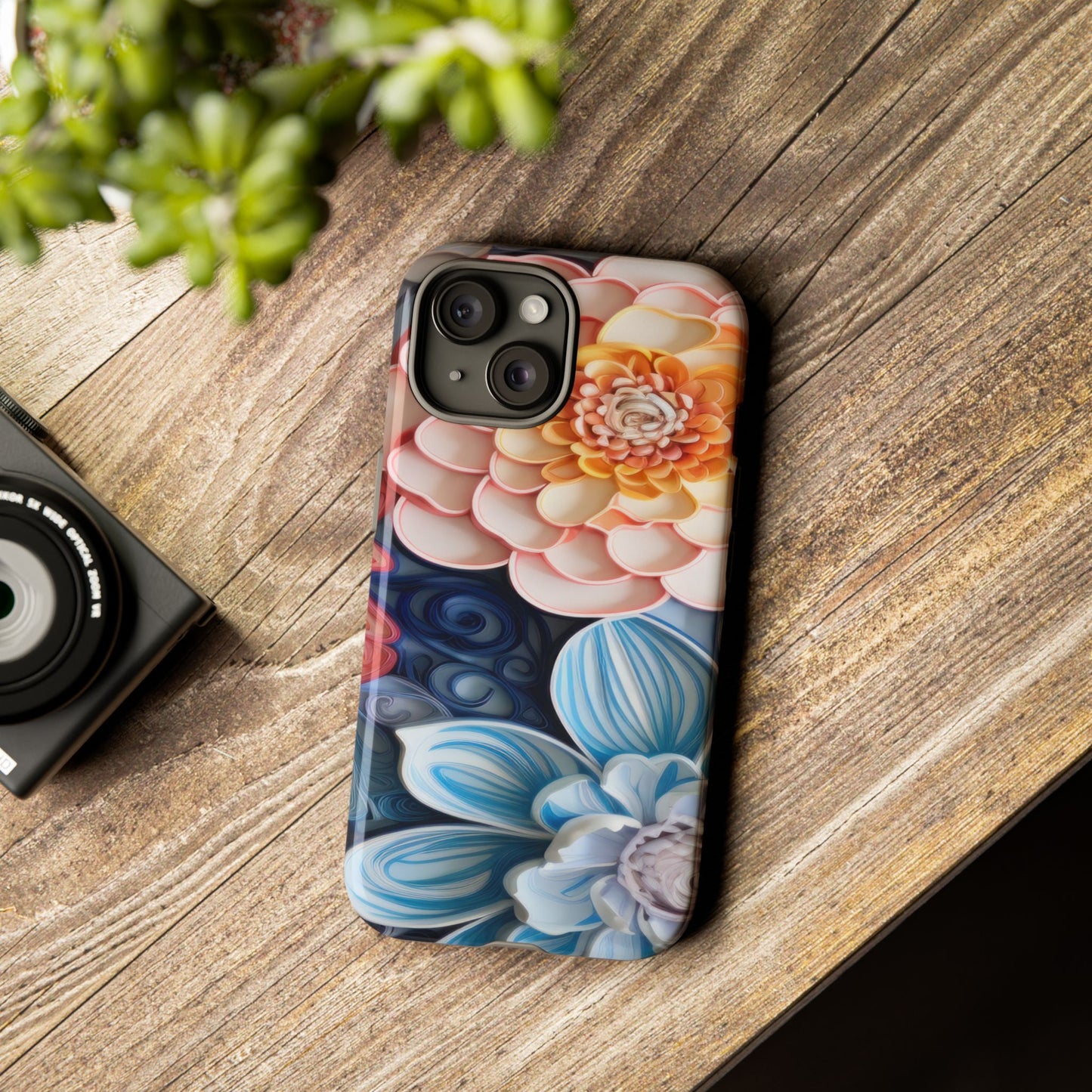 Succulent Phone Case, Echeveria Plant Design - Tough Case, Protective Cover, Cactus Lover Gift, Botanical Phone Accessory