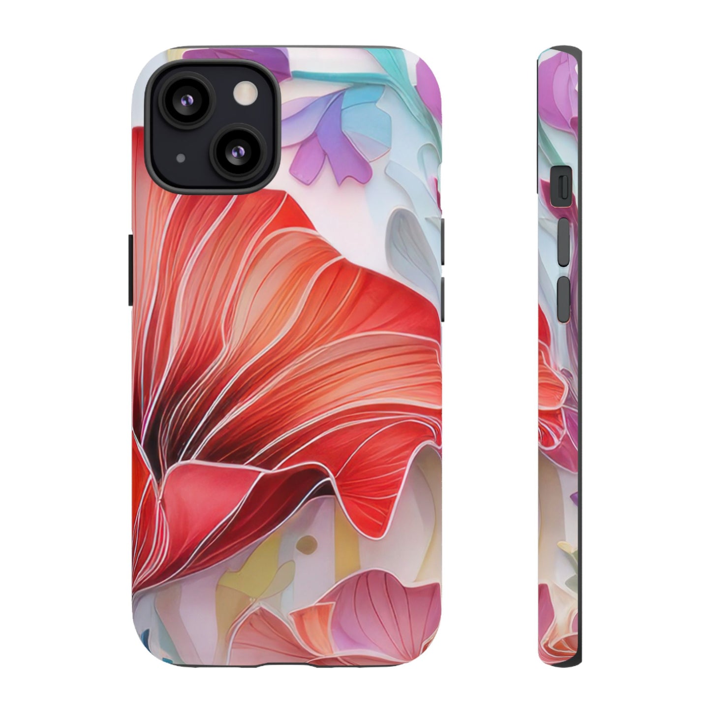 Purple Lily Tough Phone Case – Durable Floral Protective Cover for iPhone & Android
