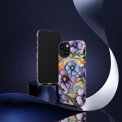 Tough Cases, Cosmos Flower Phone Cover, Floral Phone Case, Protective Phone Shell, Botanical Phone Skin, Flower Pattern