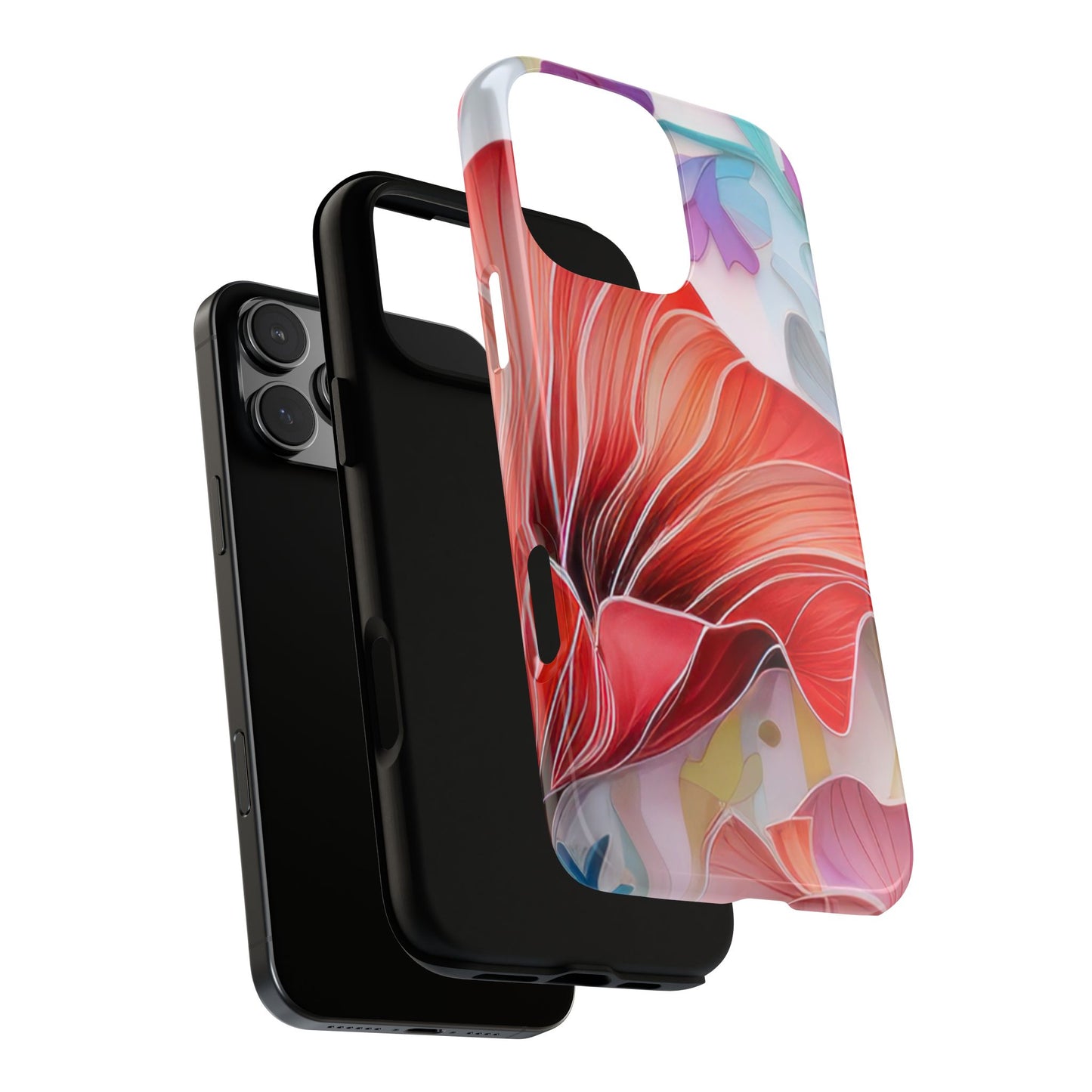 Purple Lily Tough Phone Case – Durable Floral Protective Cover for iPhone & Android