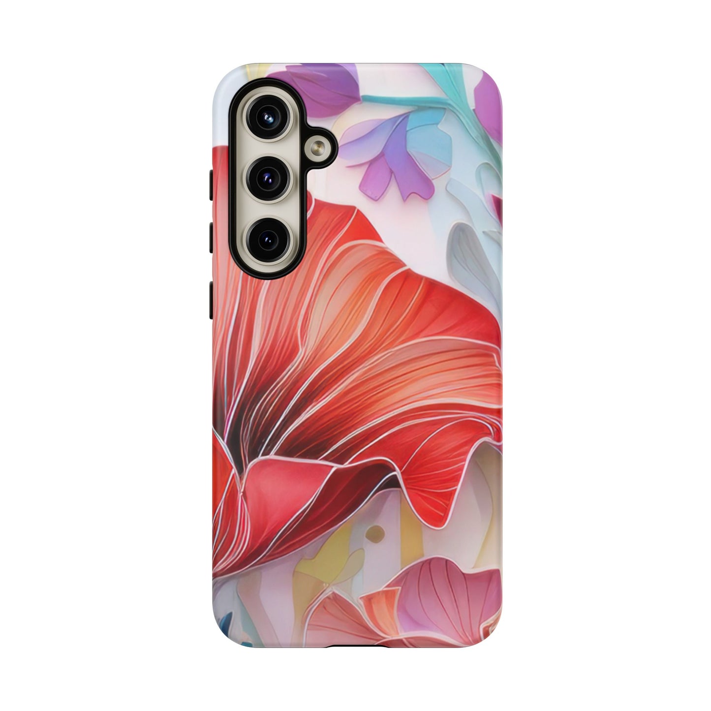 Purple Lily Tough Phone Case – Durable Floral Protective Cover for iPhone & Android