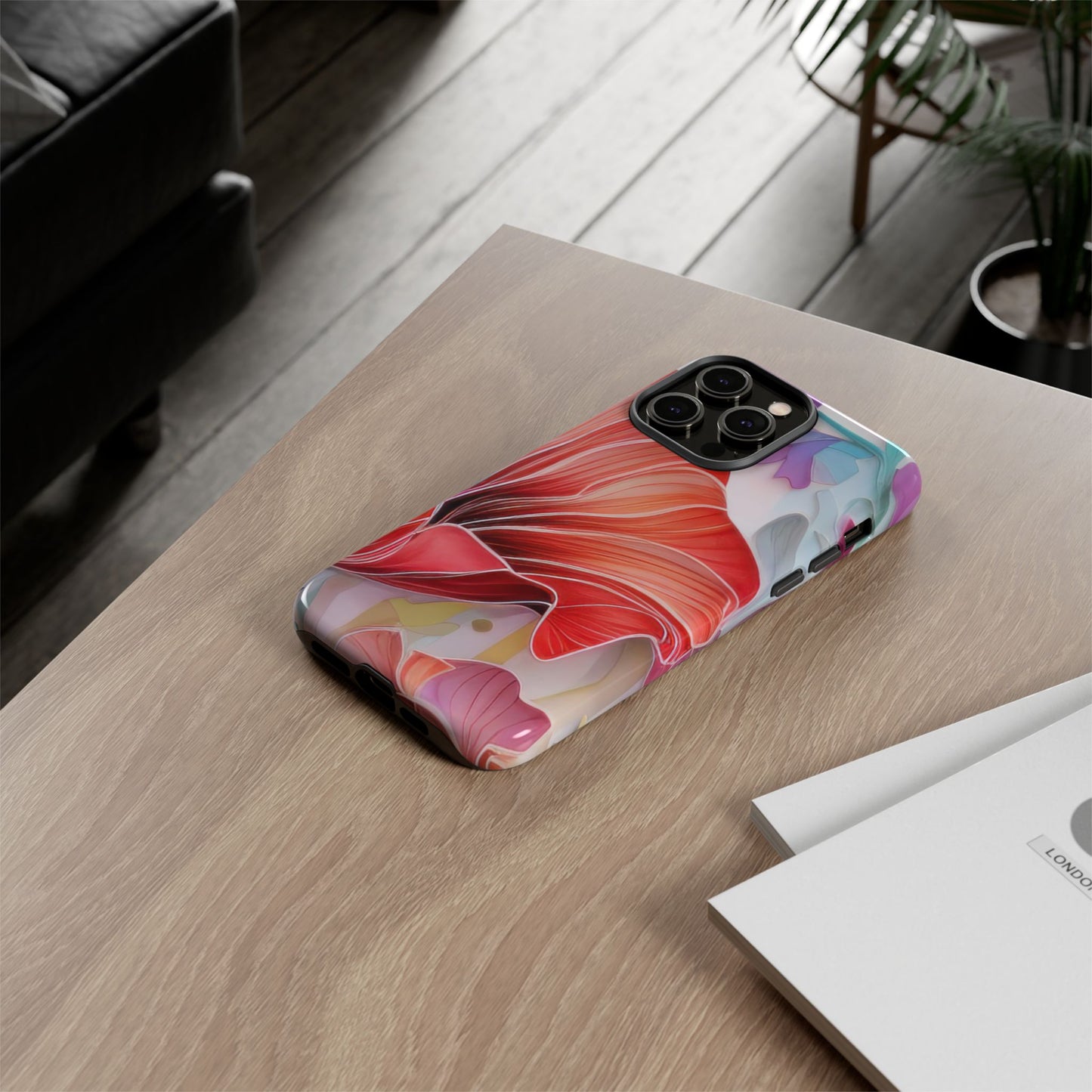 Purple Lily Tough Phone Case – Durable Floral Protective Cover for iPhone & Android
