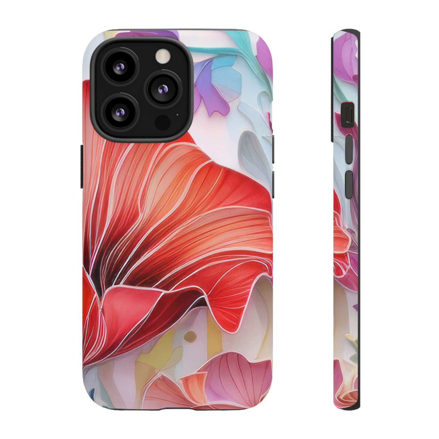 Purple Lily Tough Phone Case – Durable Floral Protective Cover for iPhone & Android