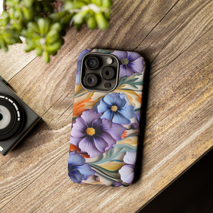 Tough Cases, Cosmos Flower Phone Cover, Floral Phone Case, Protective Phone Shell, Botanical Phone Skin, Flower Pattern