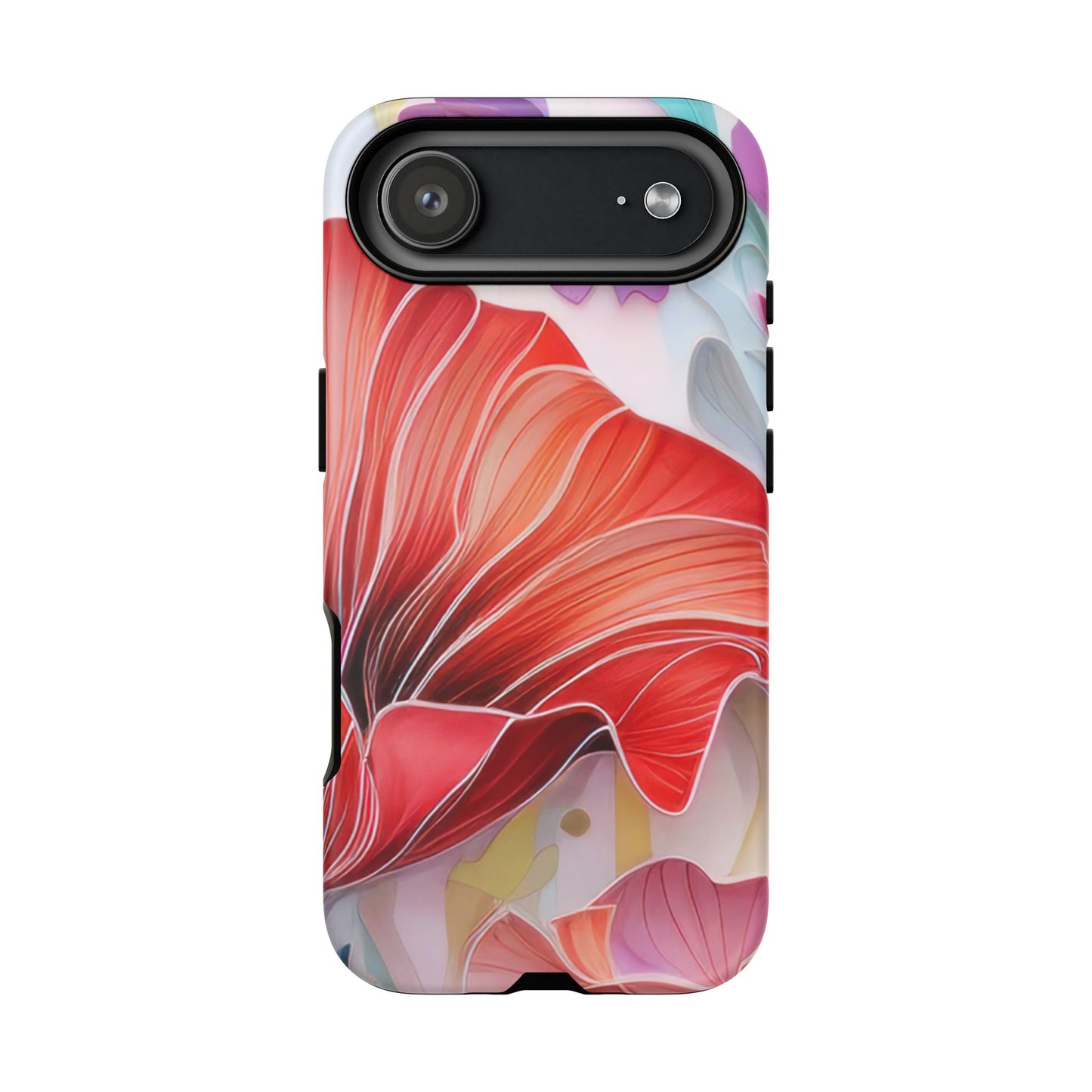 Purple Lily Tough Phone Case – Durable Floral Protective Cover for iPhone & Android