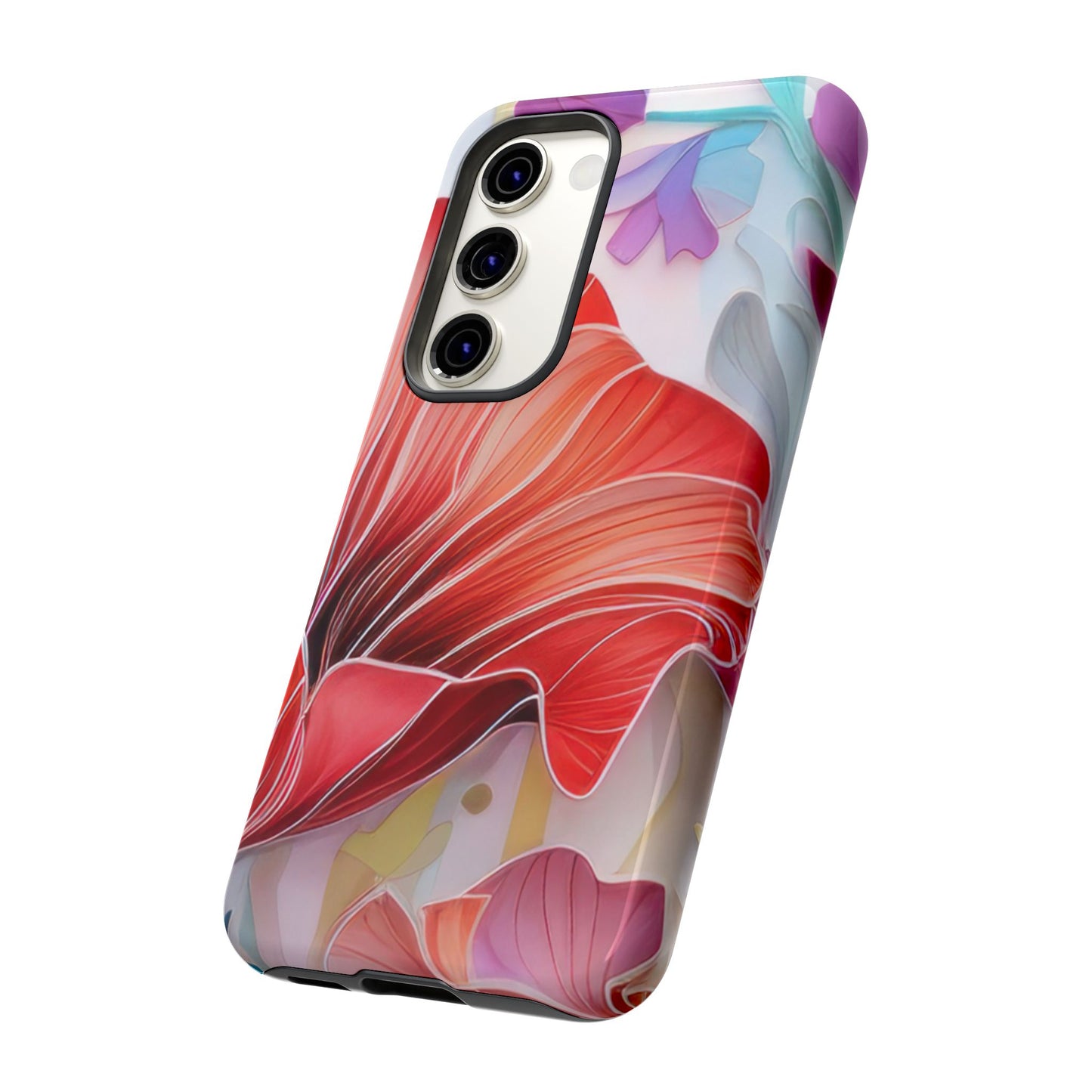 Purple Lily Tough Phone Case – Durable Floral Protective Cover for iPhone & Android