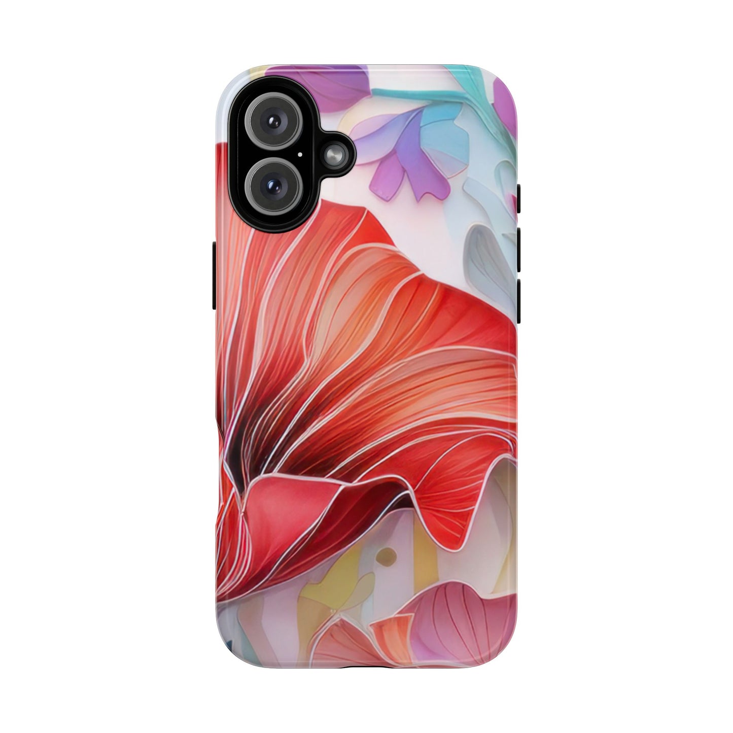 Purple Lily Tough Phone Case – Durable Floral Protective Cover for iPhone & Android