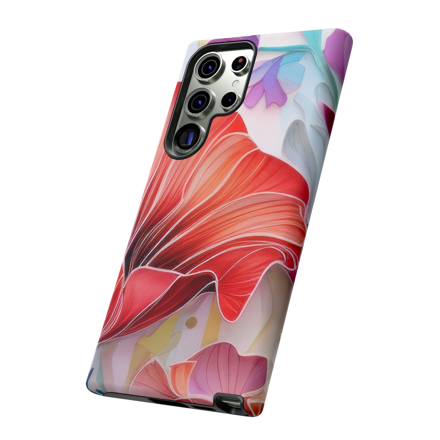 Purple Lily Tough Phone Case – Durable Floral Protective Cover for iPhone & Android