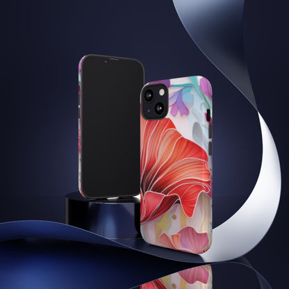 Purple Lily Tough Phone Case – Durable Floral Protective Cover for iPhone & Android