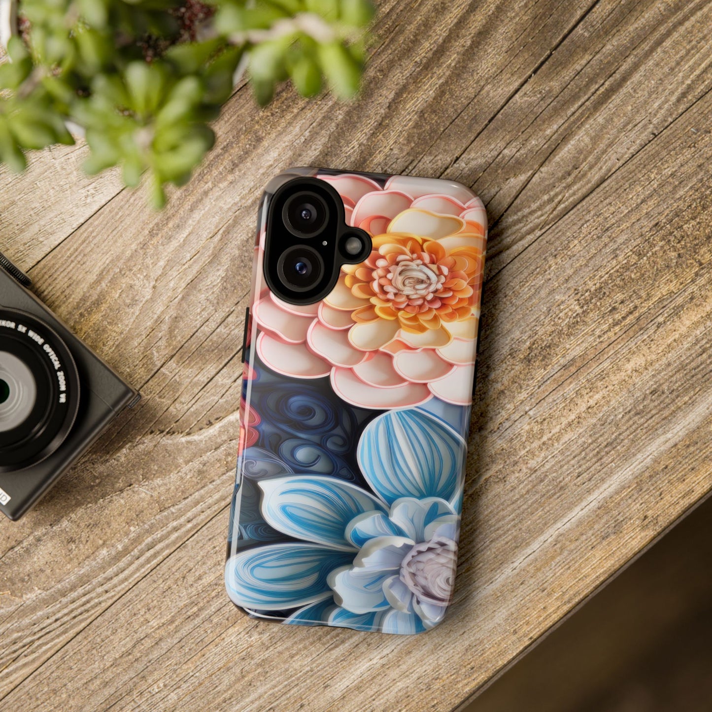 Succulent Phone Case, Echeveria Plant Design - Tough Case, Protective Cover, Cactus Lover Gift, Botanical Phone Accessory