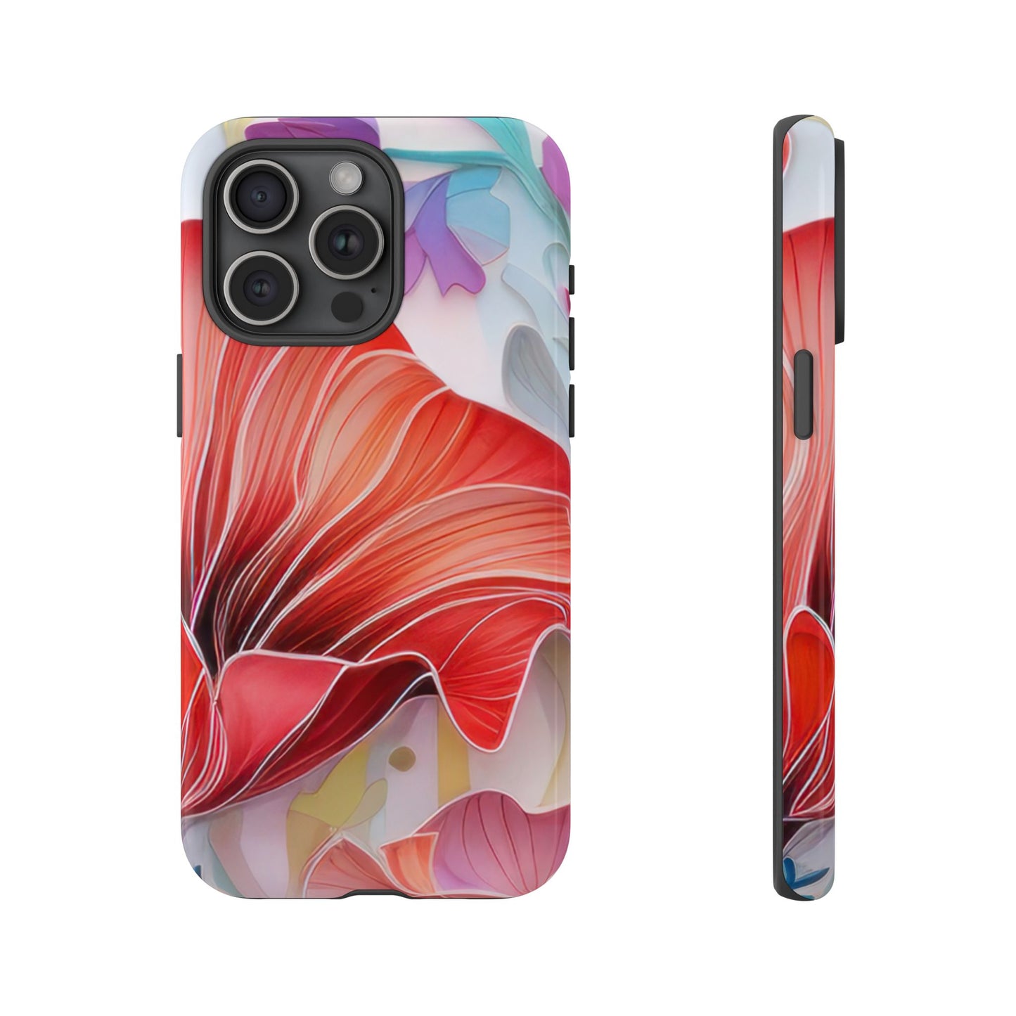 Purple Lily Tough Phone Case – Durable Floral Protective Cover for iPhone & Android