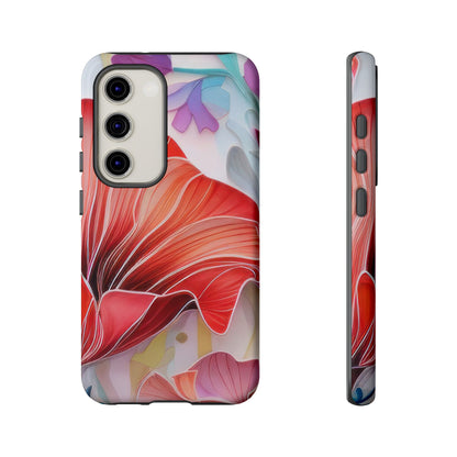 Purple Lily Tough Phone Case – Durable Floral Protective Cover for iPhone & Android