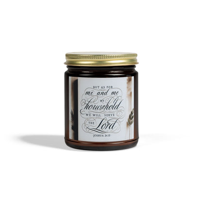 But As For Me and My House We Will Serve The Lord Scented Candles, Inspirational Quote Candle, Christian Home Decor, Religious Gift, John 24:15 Bible Verse Candle, Religious Candle - Victory Thru Vision 