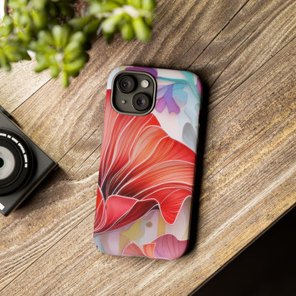 Purple Lily Tough Phone Case – Durable Floral Protective Cover for iPhone & Android