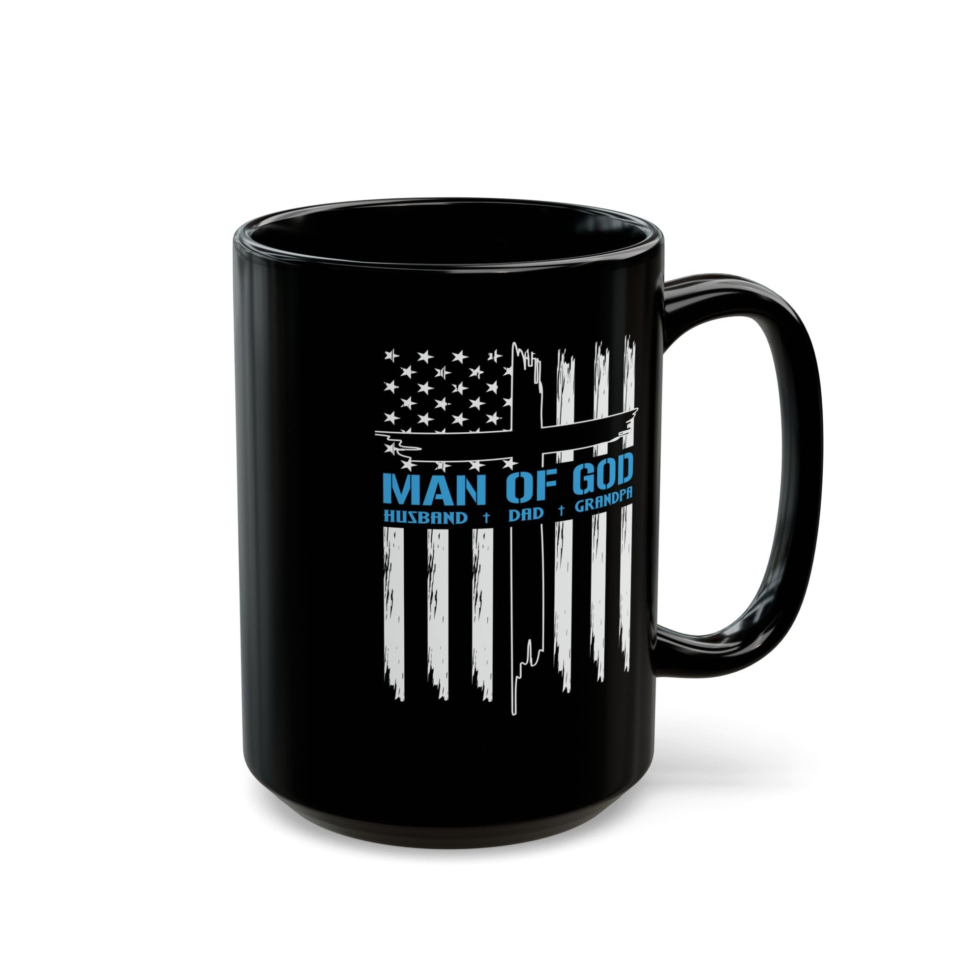 Patriotic Christian Coffee Mug, Patriotic American Flag Man Of God Coffee Cup, Religious Gift, Christian Tea Mug, Veteran Military Patriotic Gift, - Victory Thru Vision 