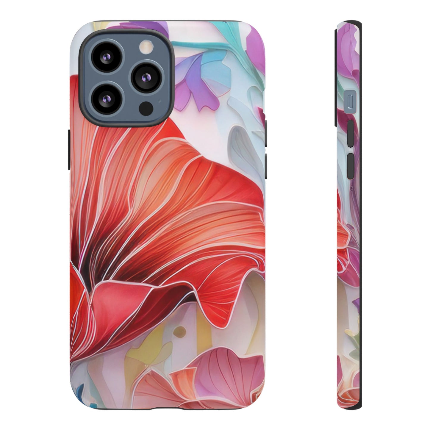 Purple Lily Tough Phone Case – Durable Floral Protective Cover for iPhone & Android