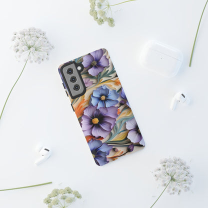 Tough Cases, Cosmos Flower Phone Cover, Floral Phone Case, Protective Phone Shell, Botanical Phone Skin, Flower Pattern