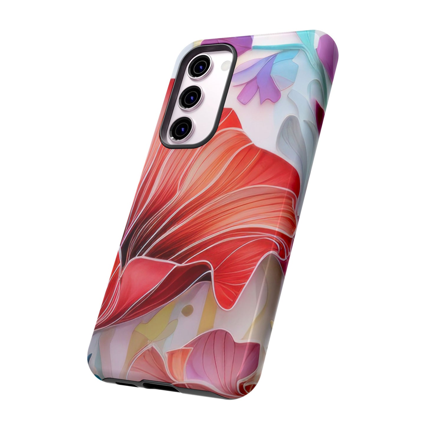 Purple Lily Tough Phone Case – Durable Floral Protective Cover for iPhone & Android