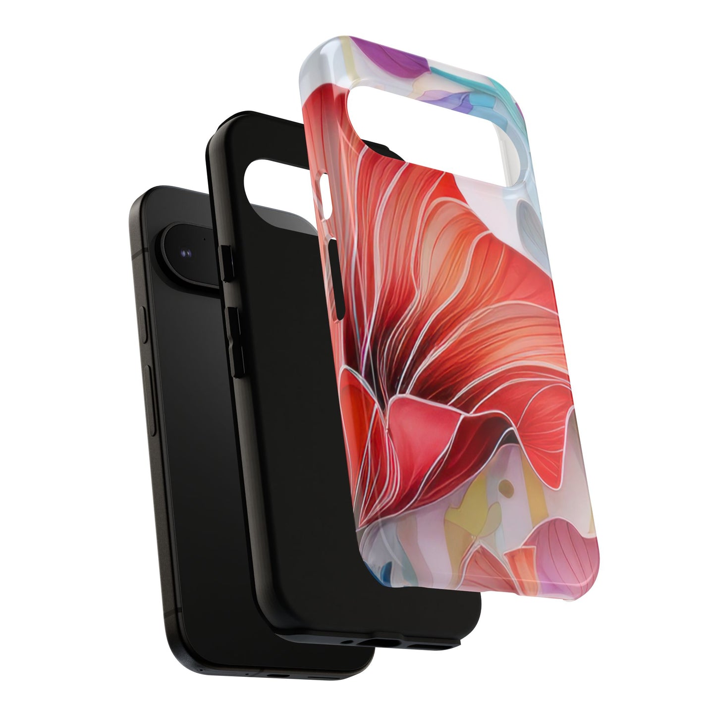 Purple Lily Tough Phone Case – Durable Floral Protective Cover for iPhone & Android