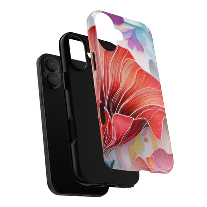 Purple Lily Tough Phone Case – Durable Floral Protective Cover for iPhone & Android
