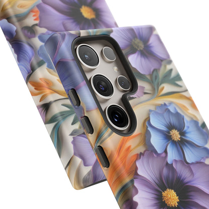 Tough Cases, Cosmos Flower Phone Cover, Floral Phone Case, Protective Phone Shell, Botanical Phone Skin, Flower Pattern