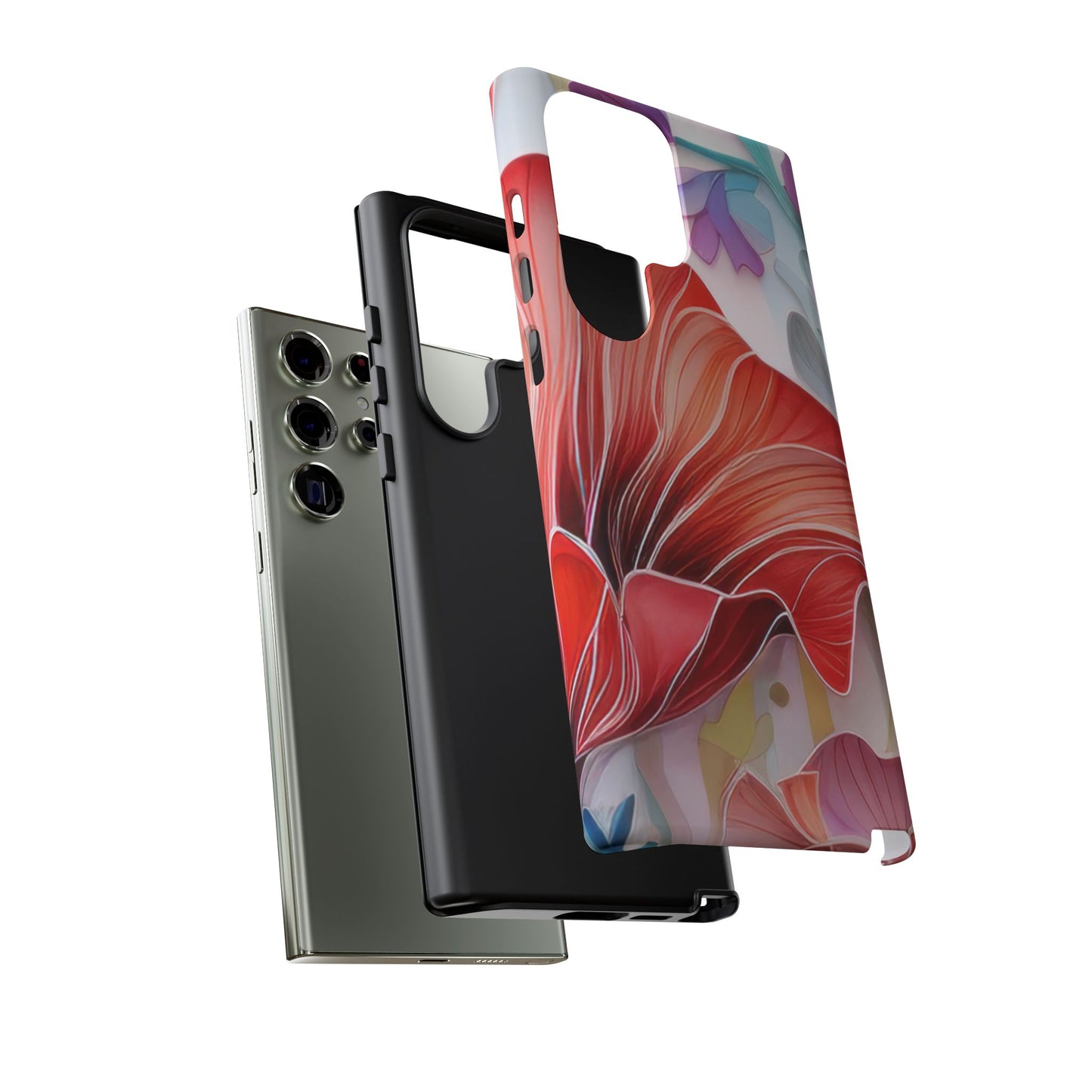 Purple Lily Tough Phone Case – Durable Floral Protective Cover for iPhone & Android