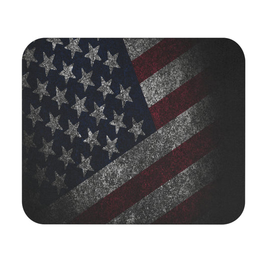 Rectangle Mouse Pad Weathered Rustic American Flag, Desk Decor, Office Accessory, Patriotic Mouse Mat, Vintage Desk Pad - Victory Thru Vision 