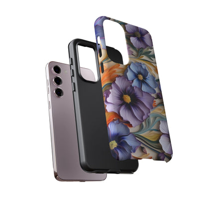 Tough Cases, Cosmos Flower Phone Cover, Floral Phone Case, Protective Phone Shell, Botanical Phone Skin, Flower Pattern