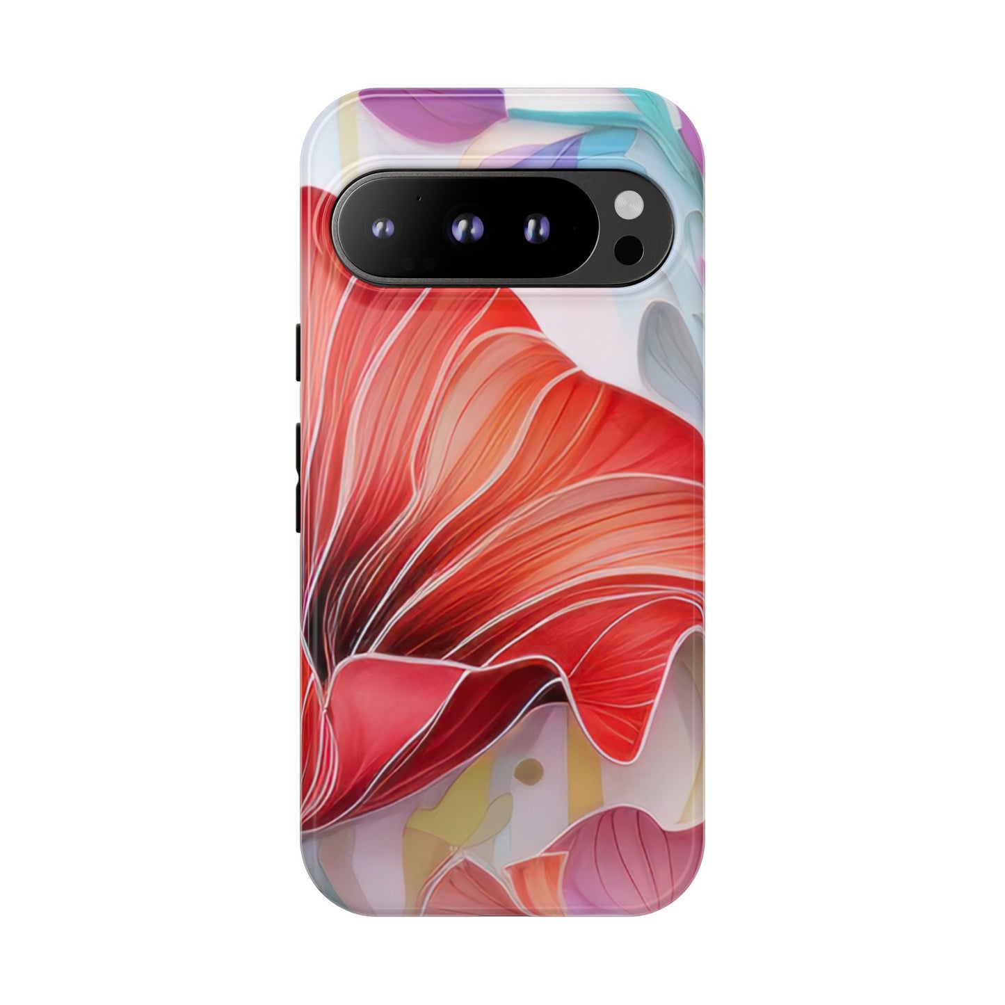 Purple Lily Tough Phone Case – Durable Floral Protective Cover for iPhone & Android