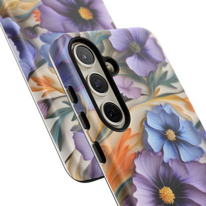 Tough Cases, Cosmos Flower Phone Cover, Floral Phone Case, Protective Phone Shell, Botanical Phone Skin, Flower Pattern