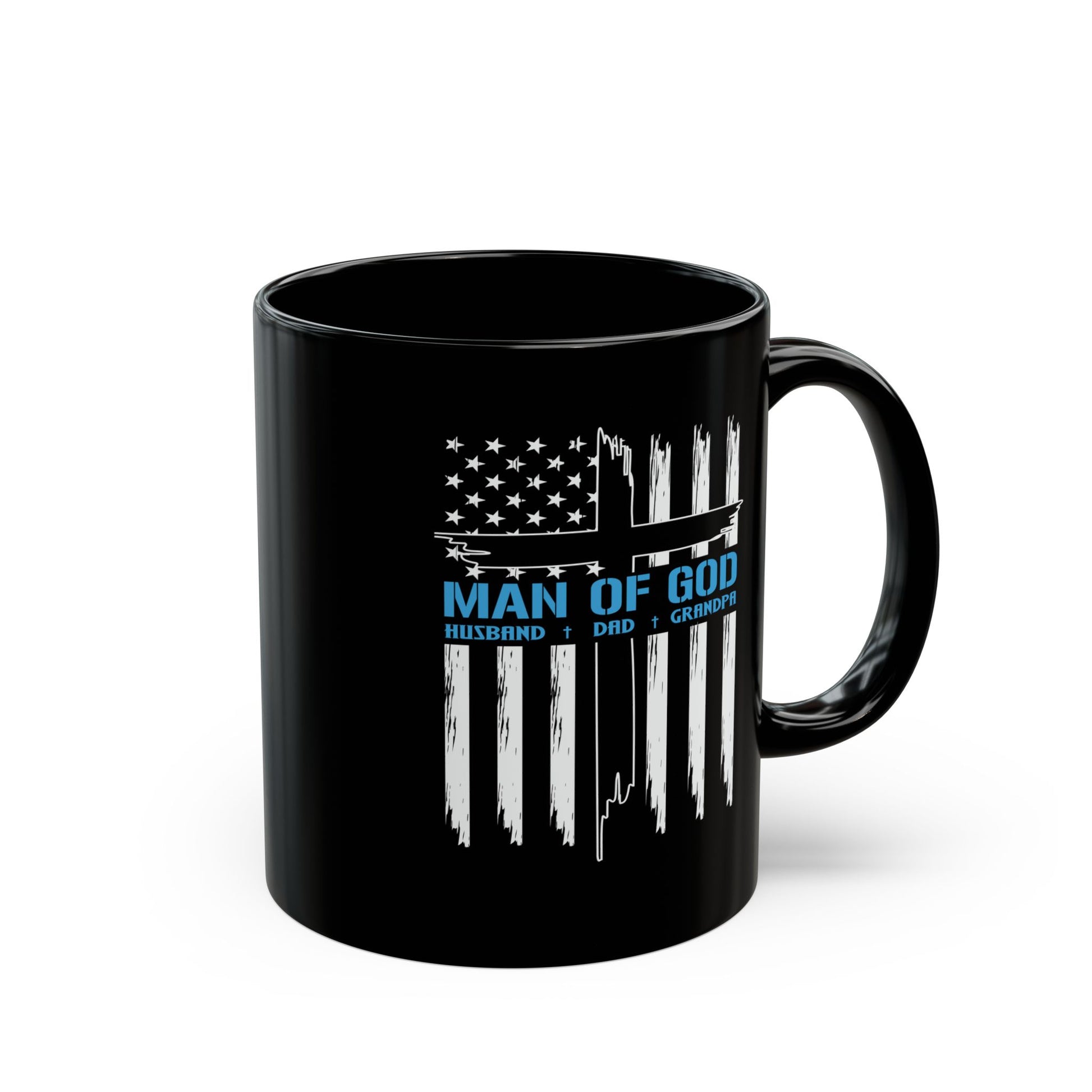 Patriotic Christian Coffee Mug, Patriotic American Flag Man Of God Coffee Cup, Religious Gift, Christian Tea Mug, Veteran Military Patriotic Gift, - Victory Thru Vision 