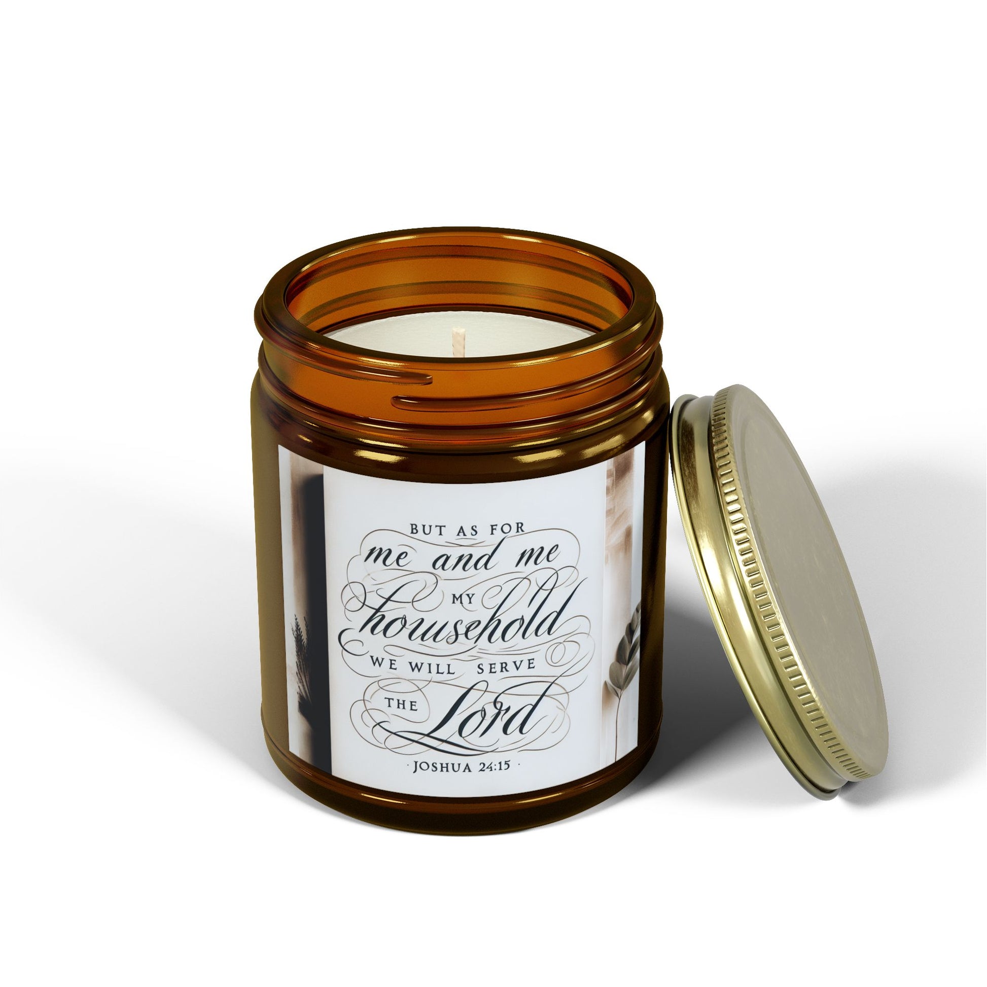 But As For Me and My House We Will Serve The Lord Scented Candles, Inspirational Quote Candle, Christian Home Decor, Religious Gift, John 24:15 Bible Verse Candle, Religious Candle - Victory Thru Vision 