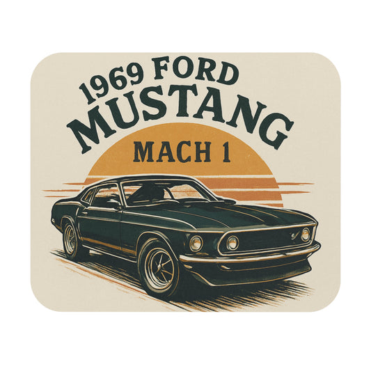Ford Mach 1 Mustang Mouse Pad — Retro Muscle Car Desk Mat