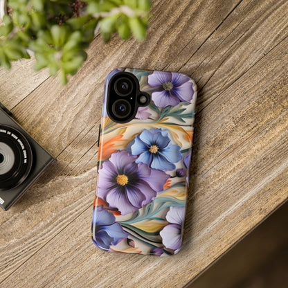 Tough Cases, Cosmos Flower Phone Cover, Floral Phone Case, Protective Phone Shell, Botanical Phone Skin, Flower Pattern