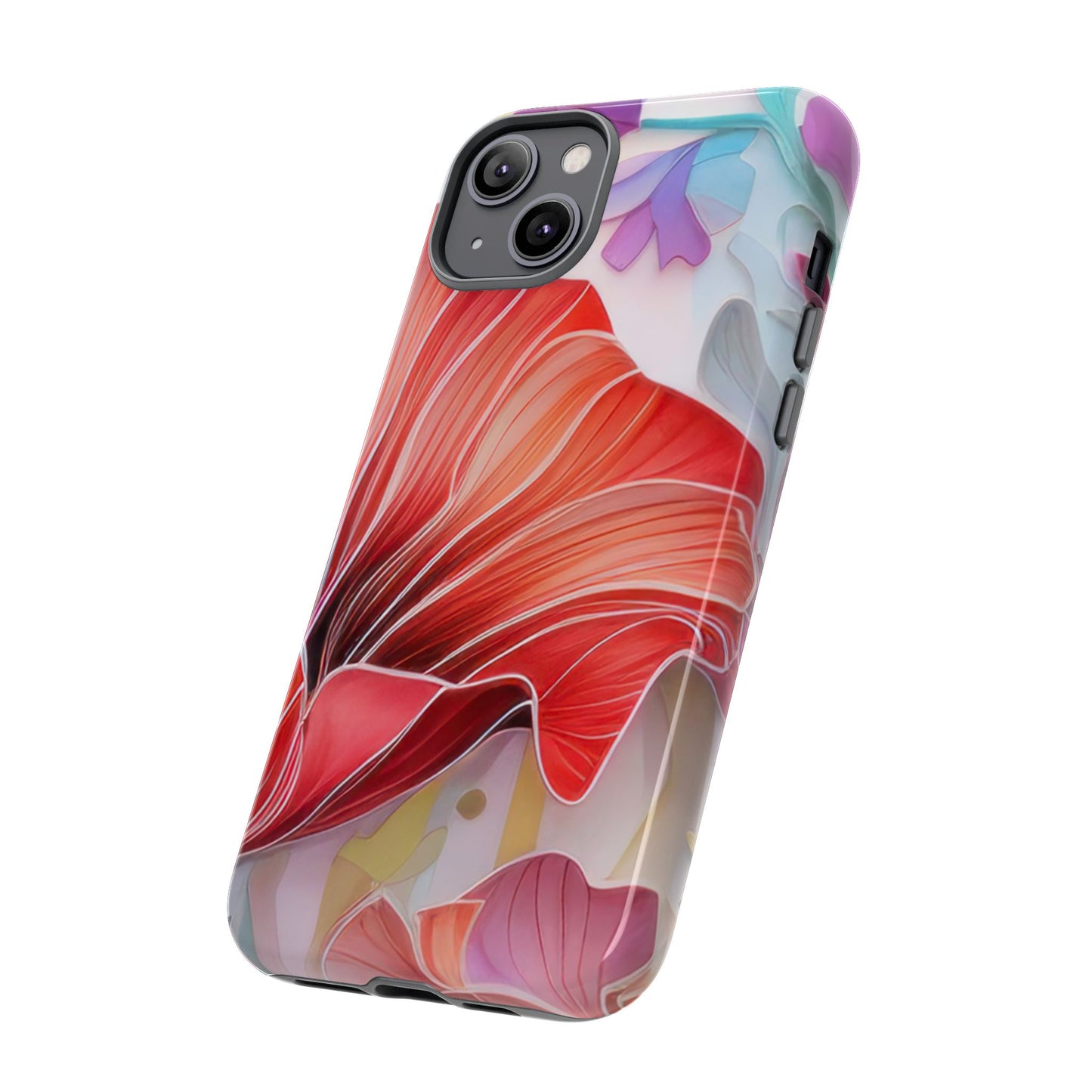 Purple Lily Tough Phone Case – Durable Floral Protective Cover for iPhone & Android