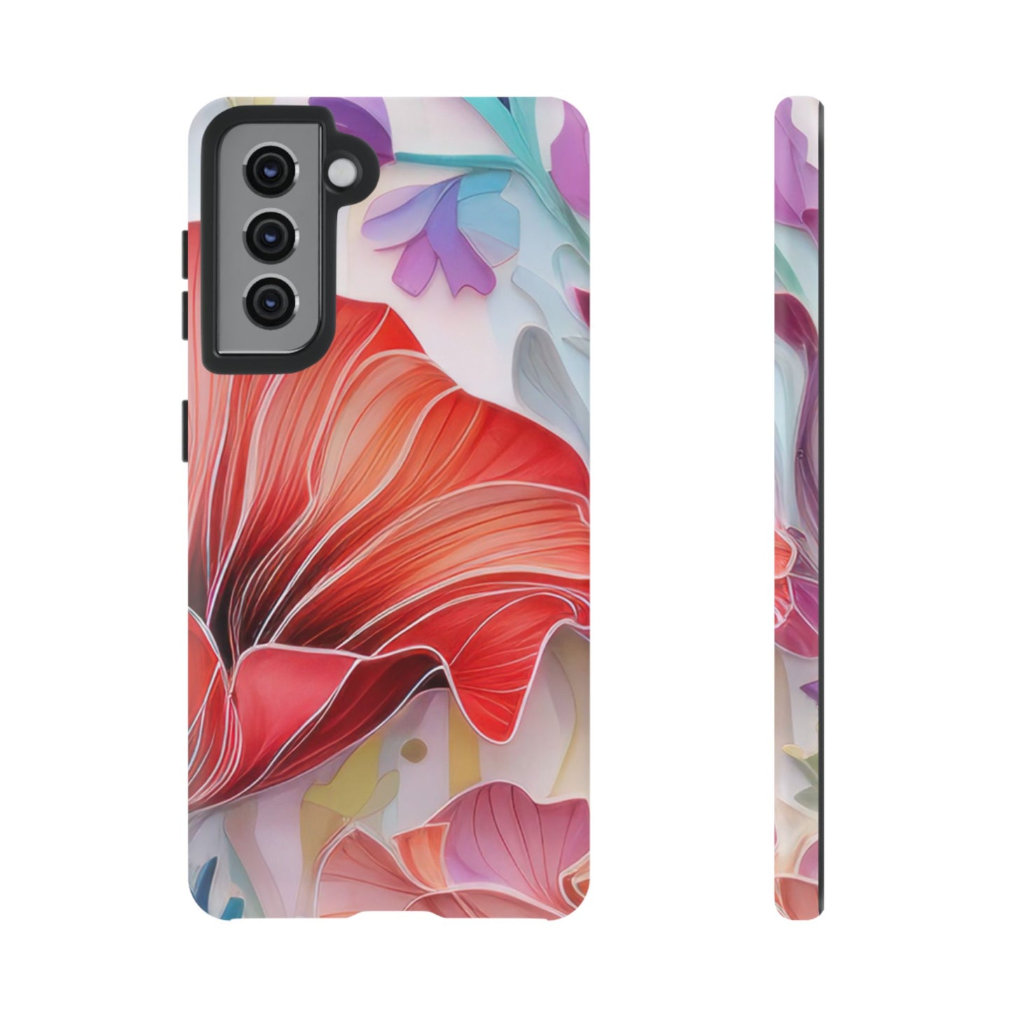 Purple Lily Tough Phone Case – Durable Floral Protective Cover for iPhone & Android