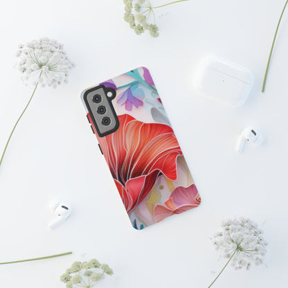 Purple Lily Tough Phone Case – Durable Floral Protective Cover for iPhone & Android