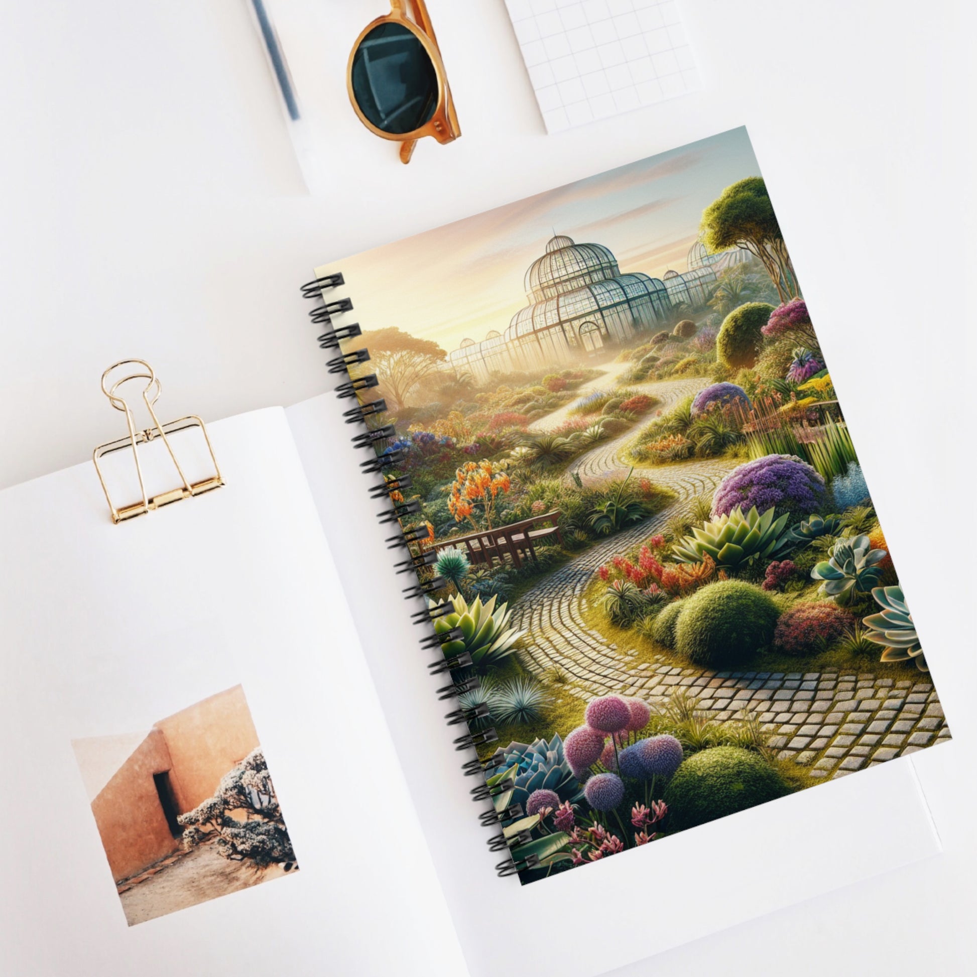 Botanical Garden Spiral Notebook - Ruled Line, Floral Journal, Nature Notebook, Flower Diary, Garden Planner - Victory Thru Vision 