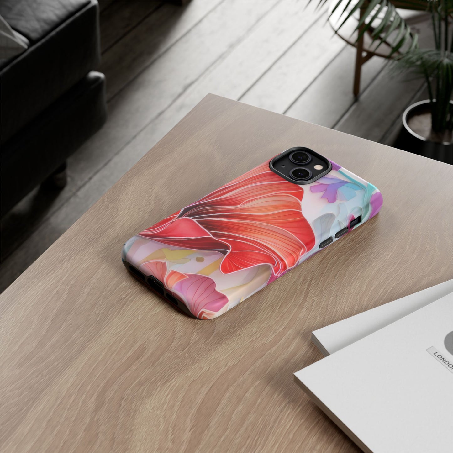 Purple Lily Tough Phone Case – Durable Floral Protective Cover for iPhone & Android