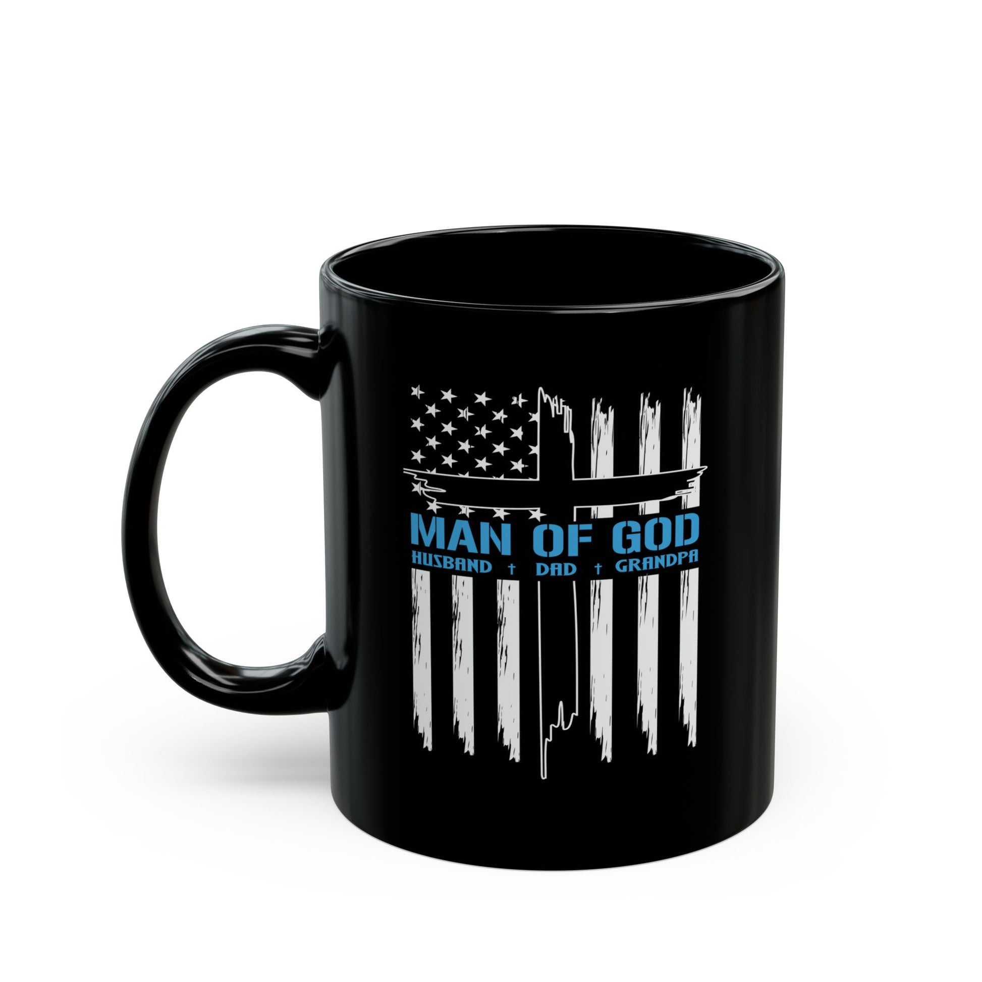 Patriotic Christian Coffee Mug, Patriotic American Flag Man Of God Coffee Cup, Religious Gift, Christian Tea Mug, Veteran Military Patriotic Gift, - Victory Thru Vision 