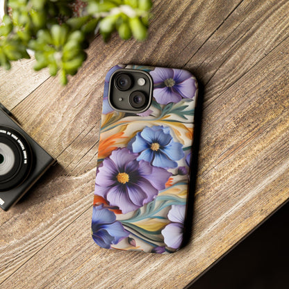 Tough Cases, Cosmos Flower Phone Cover, Floral Phone Case, Protective Phone Shell, Botanical Phone Skin, Flower Pattern