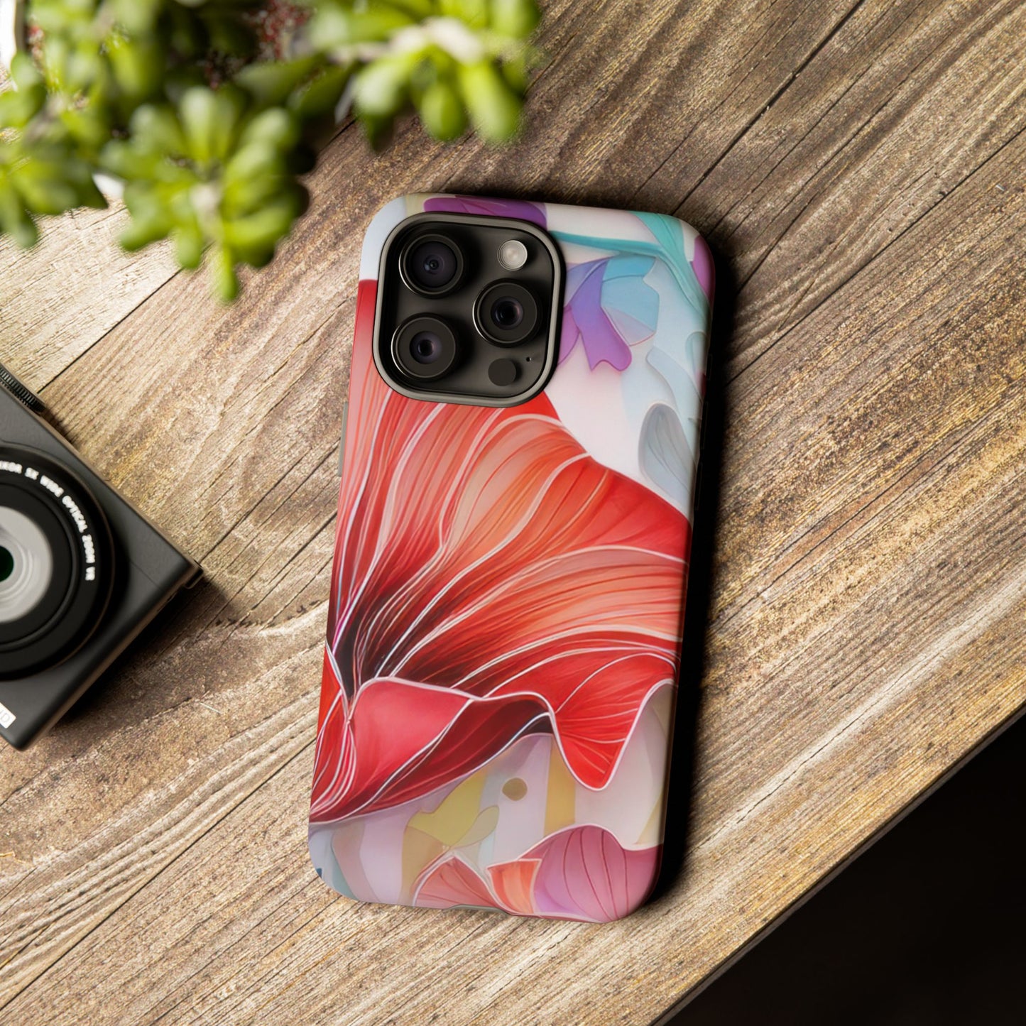 Purple Lily Tough Phone Case – Durable Floral Protective Cover for iPhone & Android